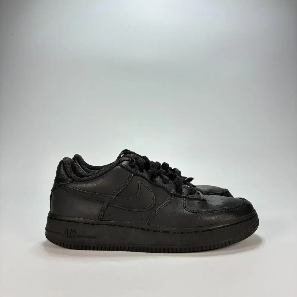 Nike Air Force 1 Low Black Athletic Basketball Shoes 314192-009 Youth Size 4Y